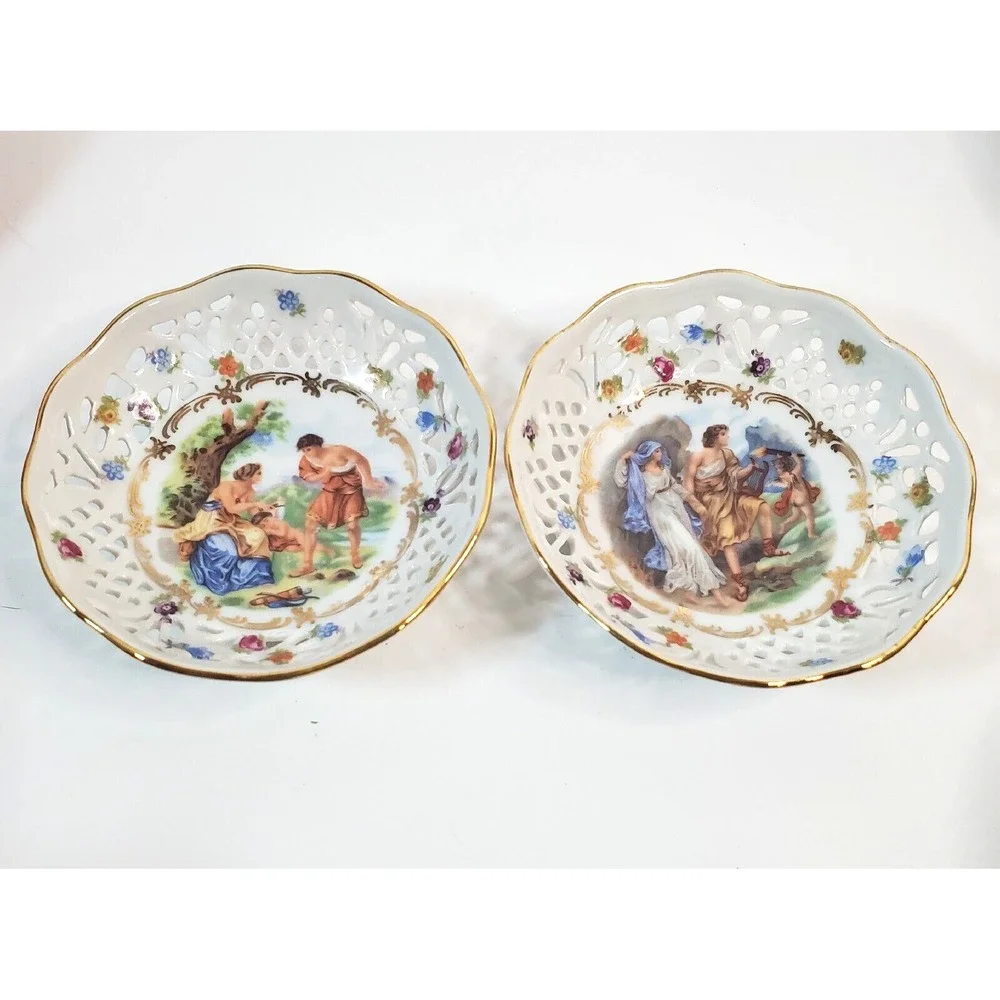 2 Vintage Schumann Arzberg Bavaria Reticulated Pierced 4